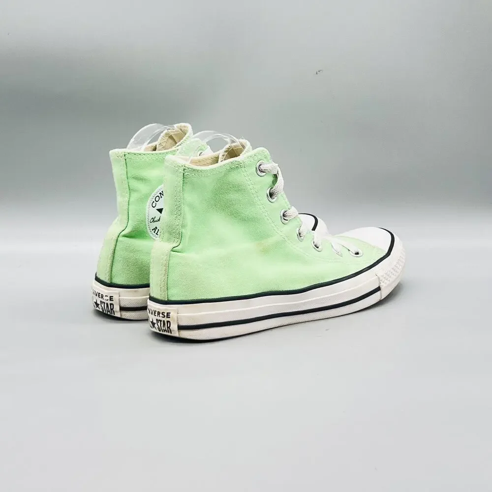Converse Shoes Womens 7 Green Canvas Chuck Taylor All Star High Sneakers Comfort - Picture 7 of 10